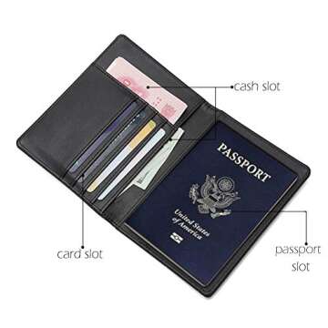 Stylish BAKUN Leather Passport Holder with RFID Protection