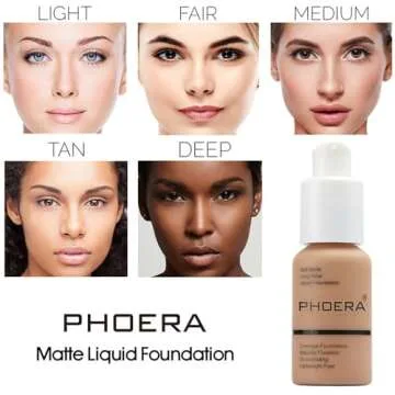2 Pack PHOERA Foundation Warm Peach 103 and Face Primer,Liquid Full Coverage Foundation Set,Foundation Brush Powder Brush,5 Makeup Sponge, 24HR Matte Oil Control Concealer (103- Warm peach)