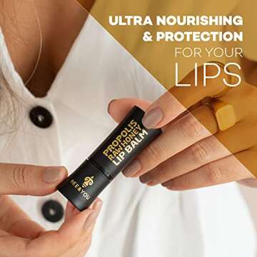 Bee and You 100% Natural Moisturizing Lip Balm, Chapstick, Chapped Lips Treatment Severe, Beeswax with Propolis Extract, Raw Honey, Vitamin E, Shea Butter, Non GMO, Gluten Free, 5g