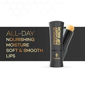 Bee and You 100% Natural Moisturizing Lip Balm, Chapstick, Chapped Lips Treatment Severe, Beeswax with Propolis Extract, Raw Honey, Vitamin E, Shea Butter, Non GMO, Gluten Free, 5g
