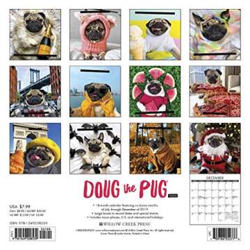 Doug the Pug 2020 Mini Wall Calendar (Dog Breed Calendar)