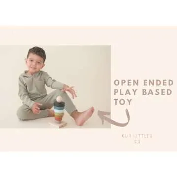 Our Littles Co Neutral Rainbow Wooden Stacking Toy