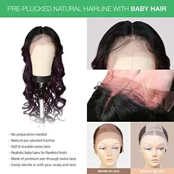 GLAM21USA The Stylist HD LACE Front Wig Loose Wave 13X6 Deep Transparent Lace Frontal Wigs 27 Inch Human Hair Master Blend Swiss Lace Curly Long Wig - Bella (27 Inch (Brown HD Lace), OET1B/PURPLE)