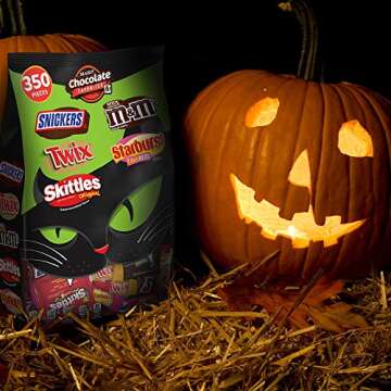 Mars Chocolate & More Halloween Candy Variety Mix (M&M'S, SNICKERS, TWIX, STARBURST & SKITTLES), 350 Pieces, 122.6 Ounce Bag