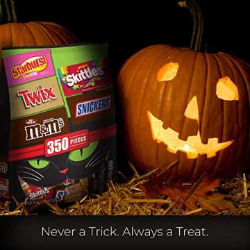 Mars Chocolate & More Halloween Candy Variety Mix (M&M'S, SNICKERS, TWIX, STARBURST & SKITTLES), 350 Pieces, 122.6 Ounce Bag