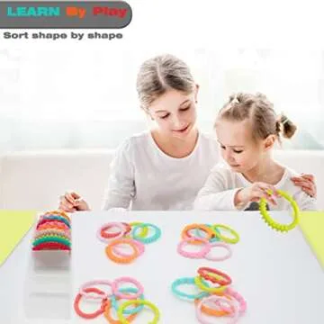 COLVWOFA 24 Pack Baby Rings Link Toys for Hanging Toys, Connecting Rings Toys for Infant Boy Girl, Early Learning Toys Car Seat and Stroller Travel Accessory Set with Storage Box