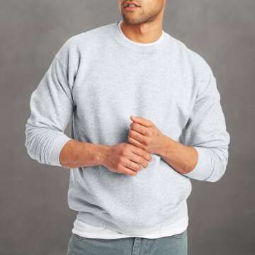 Hanes mens Ecosmart Sweatshirt, Ash, X-Large US