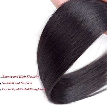 Amella Hair Brazilian Straight Virgin Hair Bundle 100% Human
