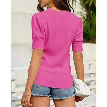 Bodosalia Women's Puff Sweater Stylish Summer Pullover