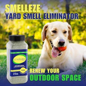 SMELLEZE Natural Yard Odor Remover Deodorizer: 2 lb. Granules Eliminate Outdoor Pet Urine & Stool Sm...