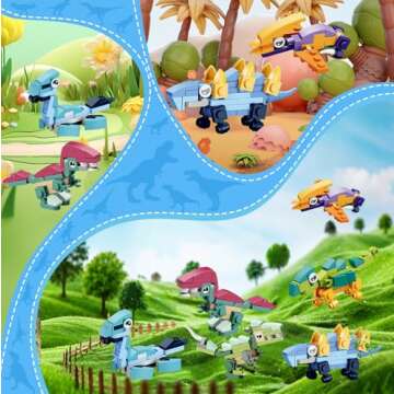 eboozone Filled Easter Eggs with Dinosaur Blocks Toys