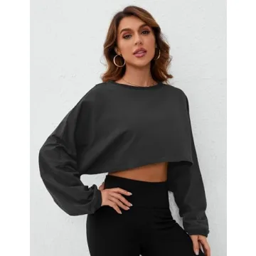 MISSACTIVER Women's Oversized Crop T-Shirt for Stylish Comfort
