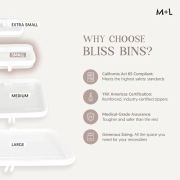 Maple Lark Bliss Bins Clear Hard Zipper Storage Cases