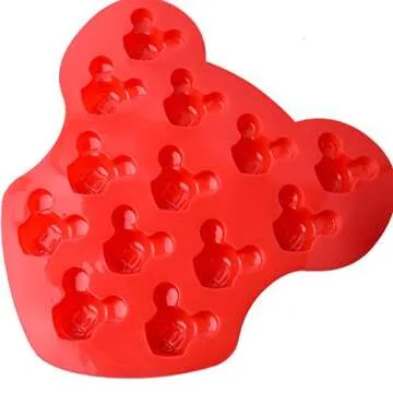 CHAWOORIM 16 Cavity Small Mickey Mouse Silicone Mold DIY Candy Chocolate Sugar Craft Fondant Ice Tray