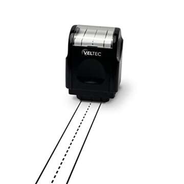 Veltec Dashed Handwriting Lines Practice Roller Stamp for Kids, Parents and Teachers (Black)