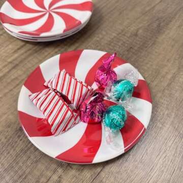 UPware 4-Piece 6.75 Inch Melamine Dessert Plates Appetizer Dinner Plates Small Serving Plates Party ...