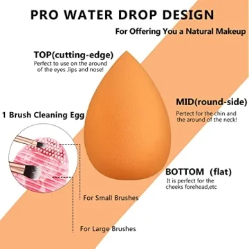 Makeup Brushes Rose Golden 14 Pcs Makeup Brush Set with Blender Sponge and Brush Cleaner Premium Synthetic Kabuki Foundation Face Powder Blush Eyeshadow Cruelty-Free Brochas De Maquillaje