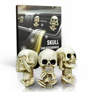 3 Pieces Skull Car Decoration Flower Air Vent Clip Air Conditioning Outlet Air Freshener Clip Car In...