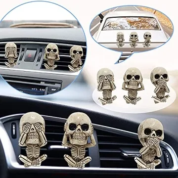 Skull Car Fresheners - Unique Air Vent Clip Set for All Cars