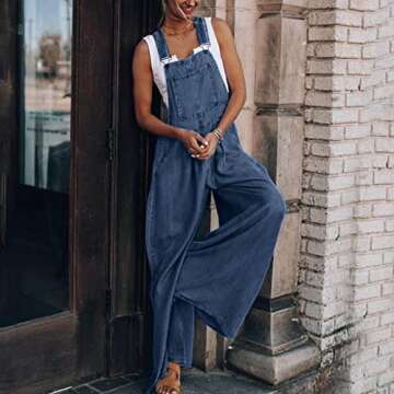 Stylish Women Vintage Denim Jumpsuit for New Year