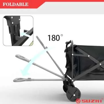 Small Collapsible Foldable Black Grocery & Apartment Rolling Pull Wagon Cart, Lightweight, Portable, for Pet, Dog,Travel,Garden,Camping,Shopping,Outdoor(10 Colors Optional)