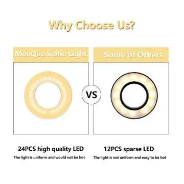 MeeQee Cell Phone Holder with LED Light for Creators