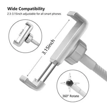 MeeQee Cell Phone Holder with LED Light for Creators