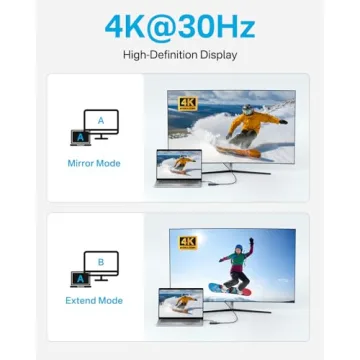 USB C Hub, Multiport Adapter with 4K HDMI, 100W Power Delivery, 3 USB A+1 USB-C 3.0 Data Port, USB C to HDMI Adapter for MacBook, Dell, Lenovo, Surface, iPad PRO, XPS