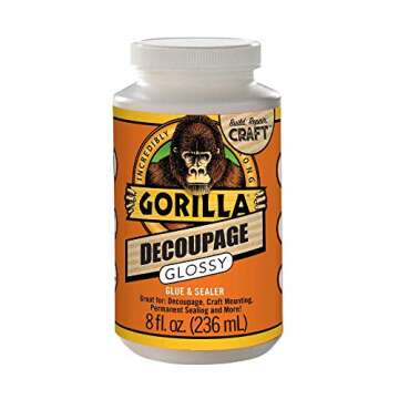 Gorilla Decoupage Glossy Glue and Sealer, Clear, (Pack of 1)