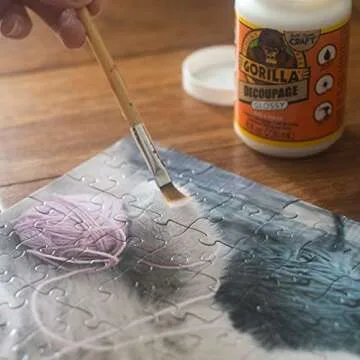 Gorilla Decoupage Glossy Glue and Sealer, Clear, (Pack of 1)