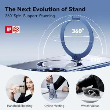 CASEKOO Titanium Blue 360° Spin Magnetic Stand for Samsung Galaxy S25 Ultra Case, 16FT Military Protection, Fit for MagSafe, Protective Polish S25 Ultra Case with Kickstand Ring 6.9"