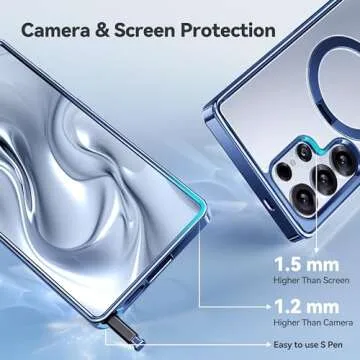 CASEKOO Titanium Blue 360° Spin Magnetic Stand for Samsung Galaxy S25 Ultra Case, 16FT Military Protection, Fit for MagSafe, Protective Polish S25 Ultra Case with Kickstand Ring 6.9"