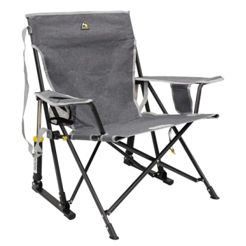 Outdoor Kickback Rocker with Beverage Holder for Comfort