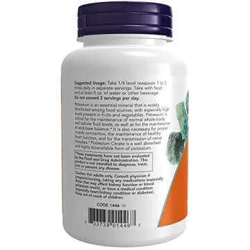 NOW Foods Potassium Citrate Powder for Optimal Health