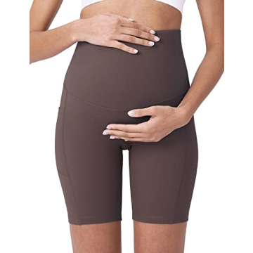 POSHDIVAH Women's Maternity Yoga Shorts Stylish Comfort