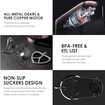 Cooklee 8.5 Qt Stand Mixer for Effortless Baking