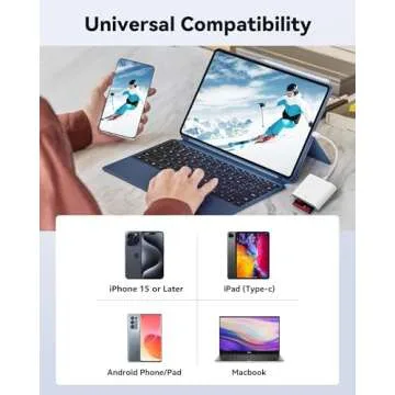 SD Card Reader USB C for iPhone 15/Android Phone/iPad/Mac/Laptop, Three Card Slot Micro SD Card Reader Supports SD Micro SD CF Card, Digital Camera Viewer Memory Card Reader Plug and Play