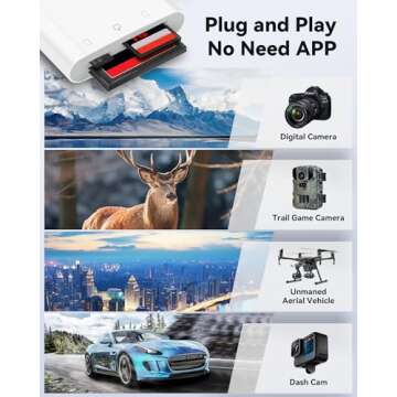 SD Card Reader USB C for iPhone 15/Android Phone/iPad/Mac/Laptop, Three Card Slot Micro SD Card Reader Supports SD Micro SD CF Card, Digital Camera Viewer Memory Card Reader Plug and Play