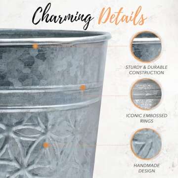 Autumn Alley Galvanized Bathroom Trash Can for Home Office