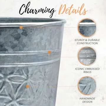 Autumn Alley Galvanized Bathroom Trash Can for Home Office