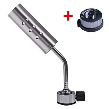 All Splendid Butane Burner - Camping Welding Heating Gas Blow Torch- Kitchen Blow Torch Burner (Silver)