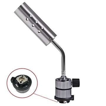 All Splendid Butane Burner - Camping Welding Heating Gas Blow Torch- Kitchen Blow Torch Burner (Silver)