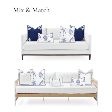 Coastal Lumbar Pillow Cover 12"x20" for Indoor Outdoor Use