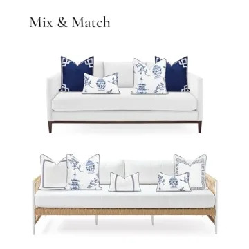 Coastal Lumbar Pillow Cover 12"x20" for Indoor Outdoor Use