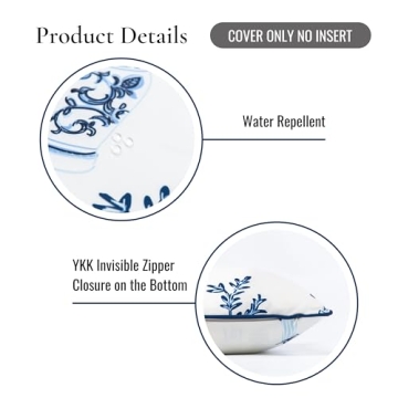 Coastal Lumbar Pillow Cover 12"x20" for Indoor Outdoor Use