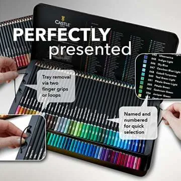 Castle Art Supplies 120 Colored Pencils Set | Quality Soft Core Coloring Pencils for Adults, Profess...