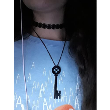 C-ZOFEK Button Key Necklace and Dragonfly Hair Clip