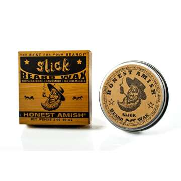 Honest Amish Slick Beard Wax - All Natural and Organic - 2 ounce