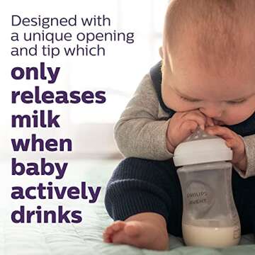 Philips AVENT Glass Natural Bottle with Natural Response Nipple, Baby Gift Set, SCD858/01