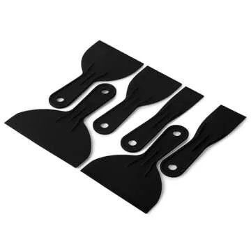 Bates- Putty Knife, 6 Pack, Black, Plastic Paint Scraper, Plastic Scraper, Plastic Putty Knife, Putty Knife Set, Plastic Spreader, Spackle Tool, Plastic Putty Knife Scraper Tool, Putty Scraper